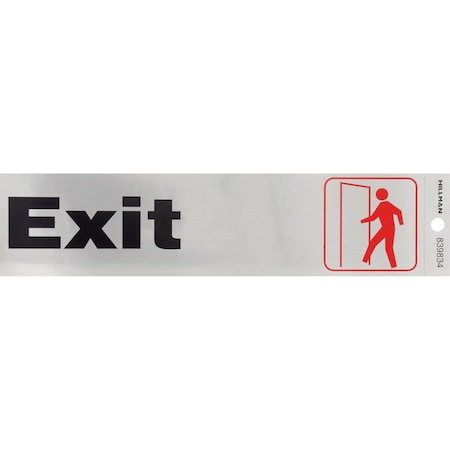 Hillman HILLMAN English Silver Exit Decal 2 in. H X 8 in. W, PK6 839834